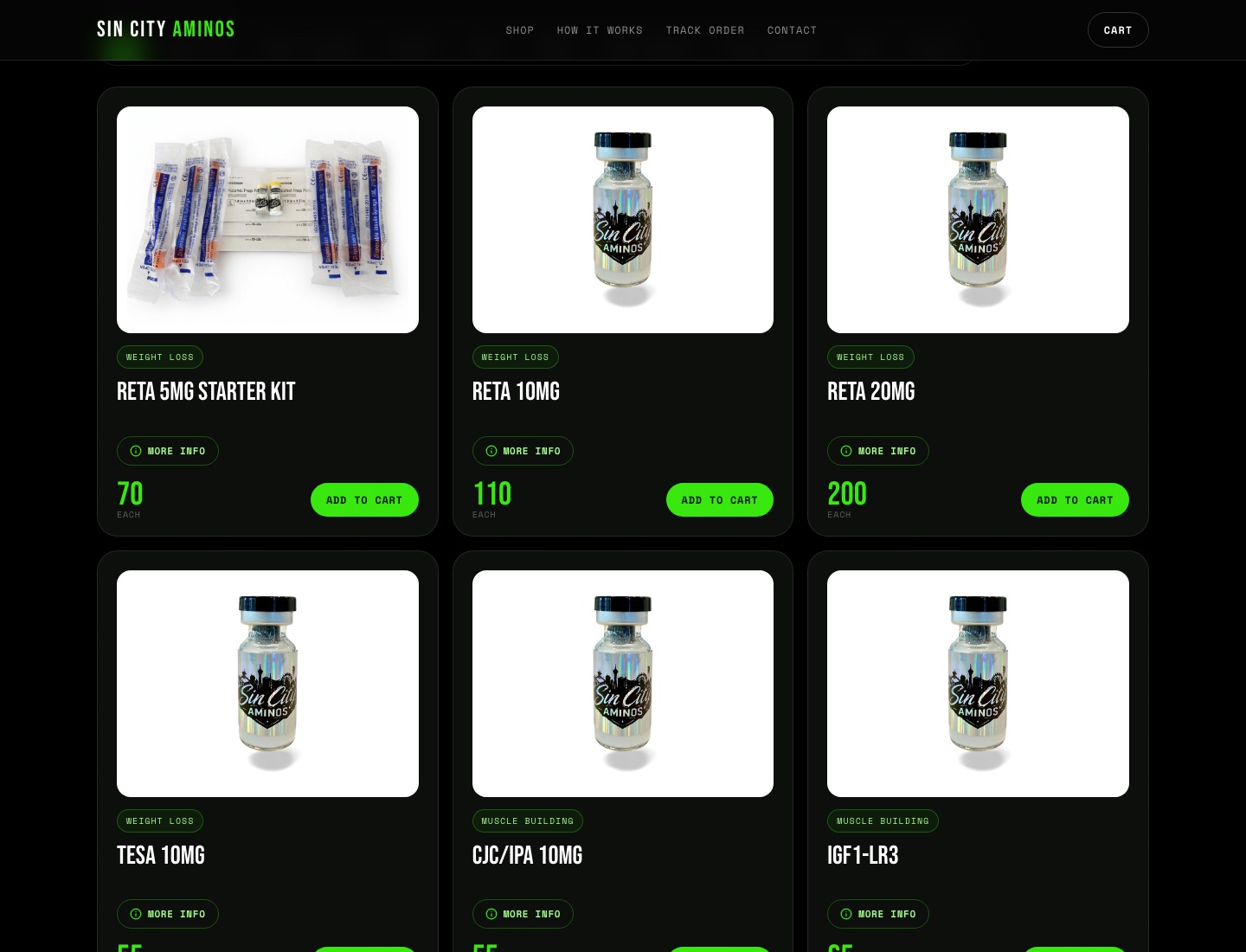Neon theme storefront